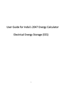 Electrical Energy Storage (EES) User Guide for India`s 2047 Energy