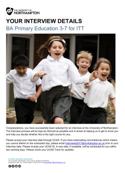 BA Primary 3-7 - The University of Northampton