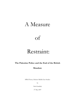 A Measure of Restraint: The Palestine Police and the End of the