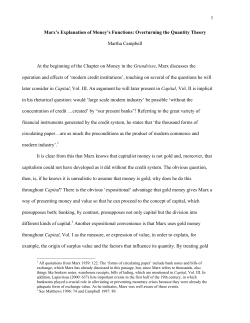 1 Marx`s Explanation of Money`s Functions: Overturning the Quantity