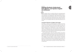 Helping Students Understand That Written and Spoken English Are
