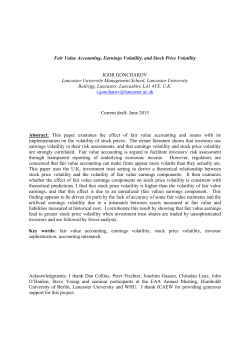 Fair Value Accounting, Earnings Volatility, and Stock Price Volatility