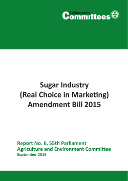 Sugar Industry (Real Choice in Marketing) Amendment Bill 2015