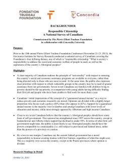 BACKGROUNDER Responsible Citizenship A National Survey of