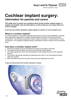 Cochlear implant surgery - Evelina London Children`s Hospital