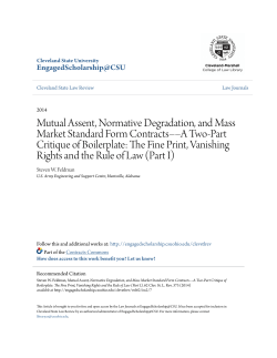 Mutual Assent, Normative Degradation, and Mass Market Standard