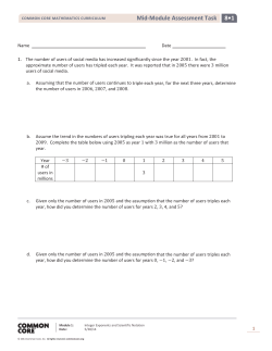 8&bull;1 Mid-Module Assessment Task