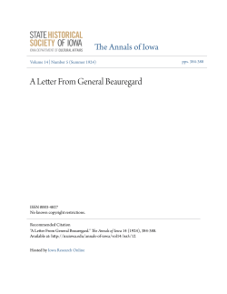 A Letter From General Beauregard