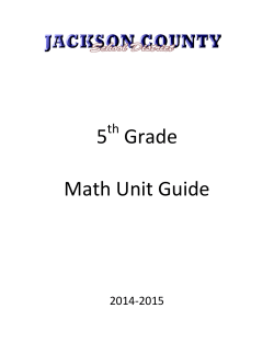 5 Grade Math Unit Guide - Jackson County School District