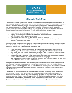 Strategic Work Plan - Roanoke - Blacksburg Technology Council
