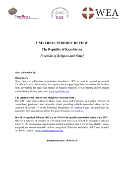UNIVERSAL PERIODIC REVIEW The Republic of Kazakhstan