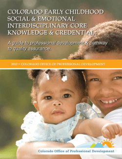 Early Childhood Social and Emotional Interdisciplinary Core
