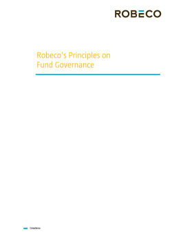 Robeco`s Principles on Fund Governance