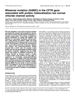 Missense mutation (G480C) in the CFTR gene
