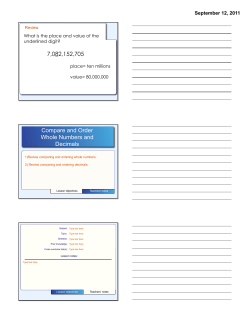 7,082,152,705 Compare and Order Whole Numbers and Decimals