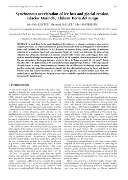 Synchronous acceleration of ice loss and glacial erosion, Glaciar