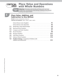 Place Value and Operations with Whole Numbers