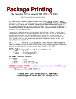 Prices for package prints - Creative Works Photography