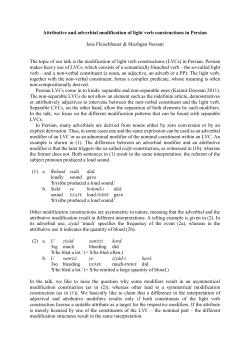 Attributive and adverbial modification of light verb