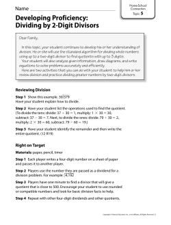 Topic 5 Developing Proficiency Dividing by 2