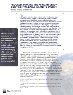 progress toward the african union continental early warning system