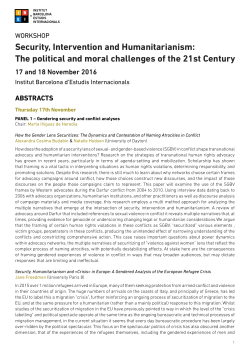 Security, Intervention and Humanitarianism: The political and moral