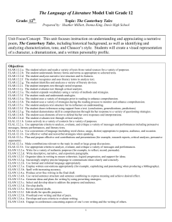The Language of Literature Model Unit Grade 12