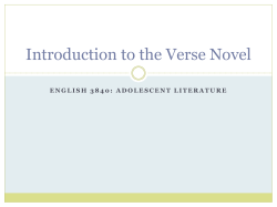 Introduction to the Verse Novel