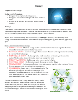 Energy - Grove Jr. High