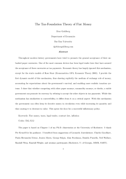 The Tax-Foundation Theory of Fiat Money