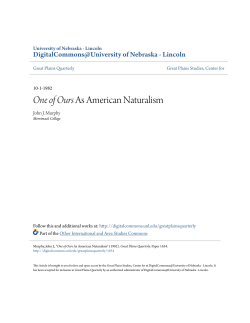 One of Ours As American Naturalism