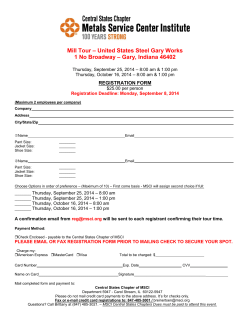 Mill Tour &ndash; United States Steel Gary Works 1 No Broadway &ndash; Gary