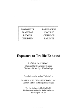 Exposure to Traffic Exhaust - Chalmers Publication Library