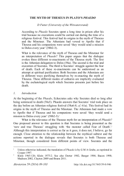 The myth of Theseus in Plato`s Phaedo