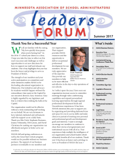 Summer 2017 Thank You for a Successful Year