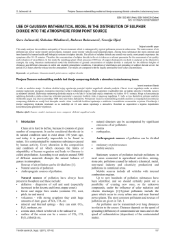 use of gaussian mathematical model in the distribution of sulphur