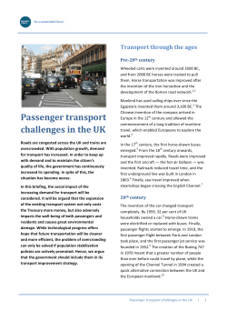 Passenger transport challenges in the UK