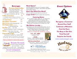 Catering Menu - Hudson Bagel
