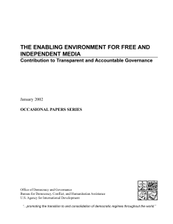 The Enabling Environment for Free and Independent Media
