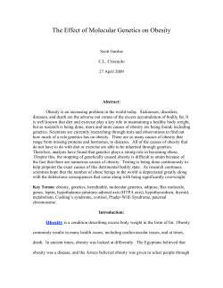 The Effect of Molecular Genetics on Obesity