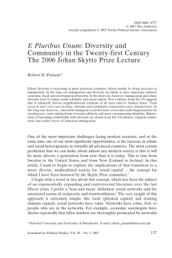 E Pluribus Unum: Diversity and Community in the