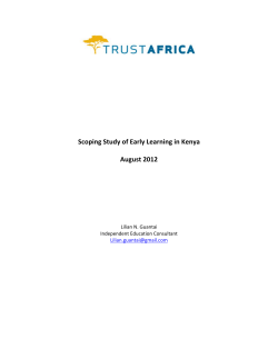 Scoping Study of Early Learning in Kenya - final