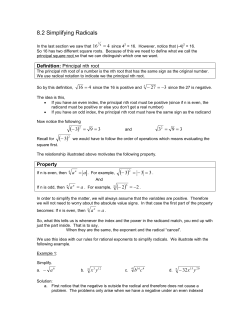 Simplifying Radicals