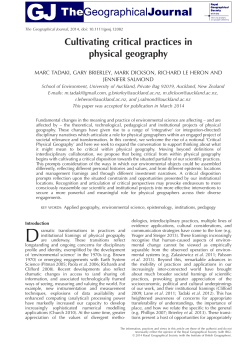 Cultivating critical practices in physical geography