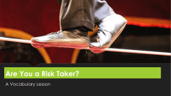 Materials Module: Are You a Risk Taker?