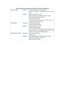 Table 3. Species (lower trophic level) selected for the three