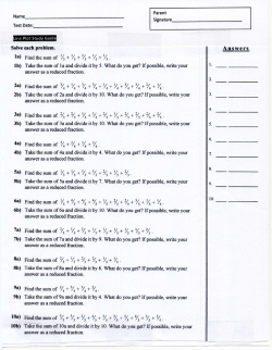 3 + l/3 +2/3 + l/3 + V3. lb) Take the sum of la and divide it by 5. What