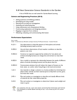 K-8 Next Generation Science Standards in the Garden