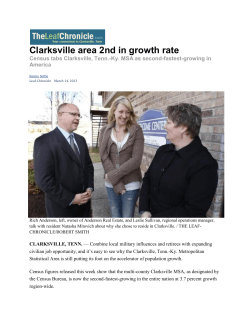 Clarksville area 2nd in growth rate