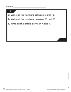 1 Name a. Write all the numbers between 5 and 10. b. Write all the